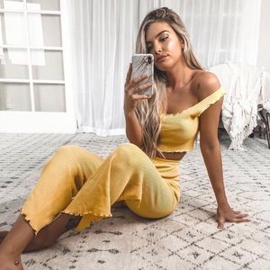 πHigh Waist Knit Crop Pant